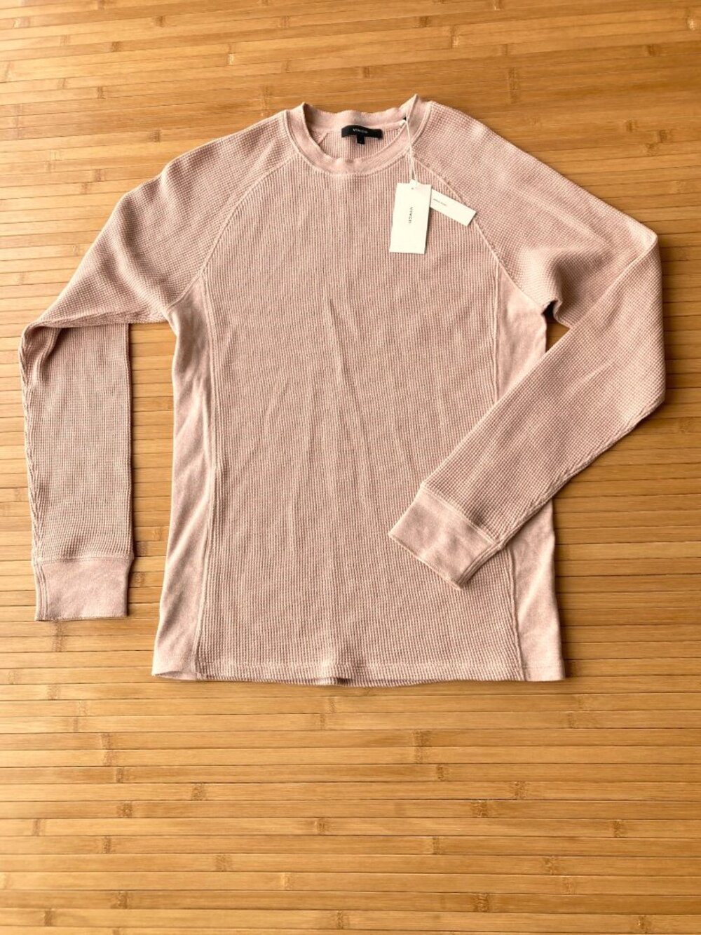 Vince Mouline Pima Cotton Thermal Crew Neck Pullover Mens Small S Himalayan NWT